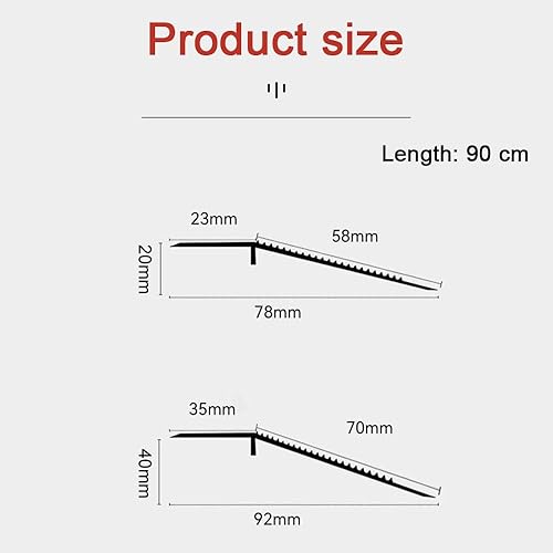 Miniatura 7 de KADEUX Metal Thresholds for Doorways, Indoor Transition Strip Threshold Ramp, Vinyl Floor Transition Strip Anti-Slip Threshold Strip, 1-2cm2-4cm