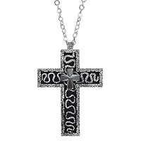 GXGM Collana con gioco di calamari, a forma di croce con scomparto segreto, collana con ciondolo croce, collane con design in metallo 3D