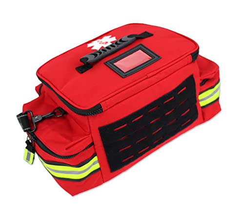 Lightning X Mid-Sized First Responder EMT Bag | LXMB25 | Fully Stocked w/ 240+ First Aid, EMS & Trauma Supplies - RED - Image 6