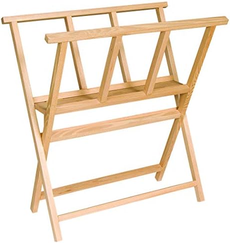 Creative Mark Folding Wood Large Print Rack - Perfect for Display of Canvas, Art, Prints, Panels, Posters, Art Gallery Shows, Storage Rack - [Beechwood Finish]