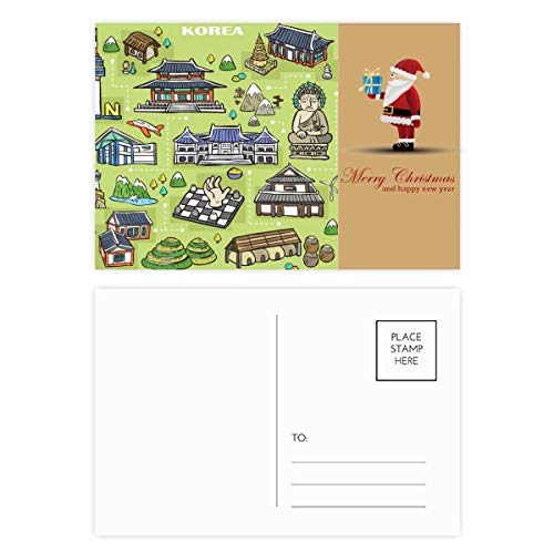 Cartes postales de Corée du Sud et Père Noël pour souvenirs touristiques en lot de 20 pièces