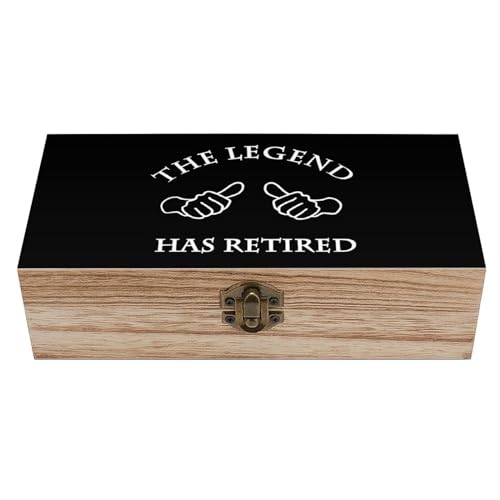 FWJZDSP The Legend Has Retired Wood Jewelry Boxes & Organizers with Hinged Lid Front Clasp Treasure Box for Gifts Home Decor