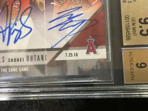 2018 TOPPS NOW TROUT/PUJOLS/OHTANI RC TRIPLE AUTO Ohtani # 17/25 BGS 9.5#17 - Sports Memorabilia