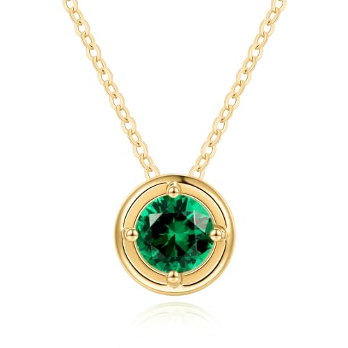 Collier pierre de naissance Carleen en or 14k pour cadeau de Saint-Valentin