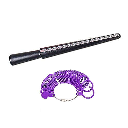 Taille Bague Doigt Mesure Mandrin & Calibreur Baguier 33 Pièces Plastique Violetpour Mesurer Les Tailles de Bagues Doigts des Anneaux Bagues Cover