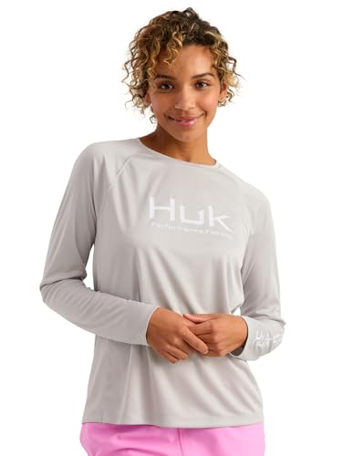 HUK Womens Standard Pursuit Long Sleeve Performance Shirt + Sun Protection Seagull