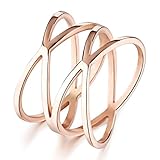 sebring reifen vw Damen Ring bigsoho Schmuck Edelstahl Damen Ring Farbe rosègold - Gr. 49 (15.6)