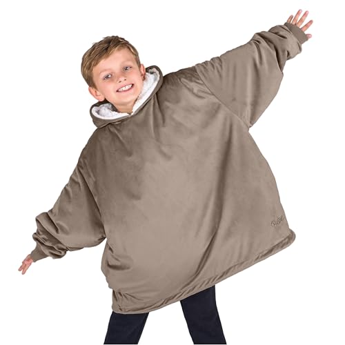 Image of Bare Home Wearable Blanket Hoodie - Soft Plush Sherpa - Warm and Cozy - Oversized Wearable Blanket