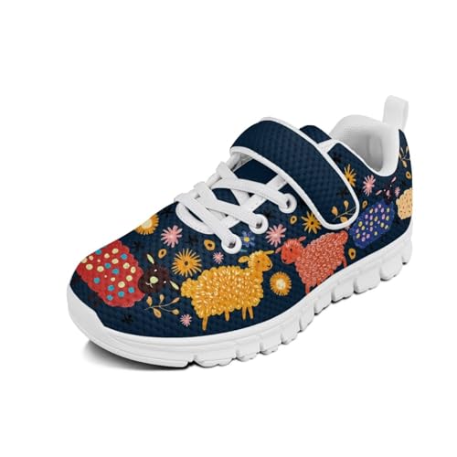 Cartoon Animal Children's Running Shoes Boys Girls Lightweight Sneakers Breathable Athletic Hook-and-Loop Strap Shoes for Little Kid SizeUS11-15