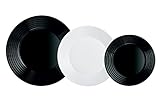  Luminarc Modern 18 piezas schwarz und weiß