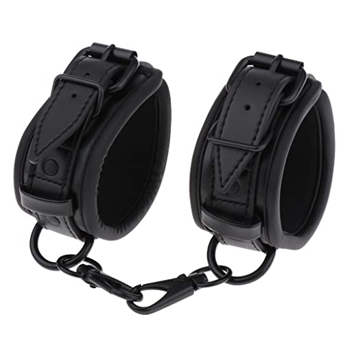Harilla Juego de restricciones de Cuero PU para Parejas - Accesorios Acolchados, Negro
