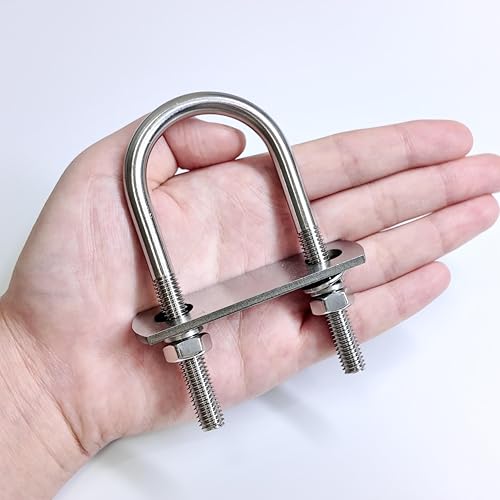 Image of 4 Sets M8 U-Bolts,u-Bolts 1.5 inch (40mm) Wide,U-Bolts with Nuts | 304 Stainless Steel u-Bolts,Bolt Plate and washers,1.5 inch u bolt,u-Bolts 1-1 /2 inch wide,U Bolt Heavy Duty,Metric thread