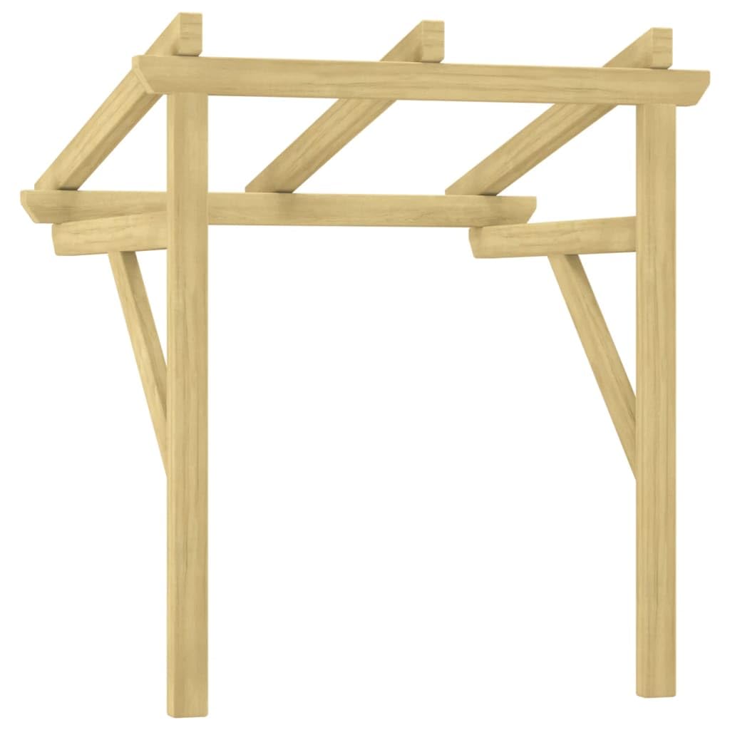IKAYAA Marquesinas Exterior para Puertas y Ventanas de Madera de Pino, Tejadillo de Protección, Pérgola de Puerta, Toldo de Entrada de Porche de Madera 100x100x80 cm