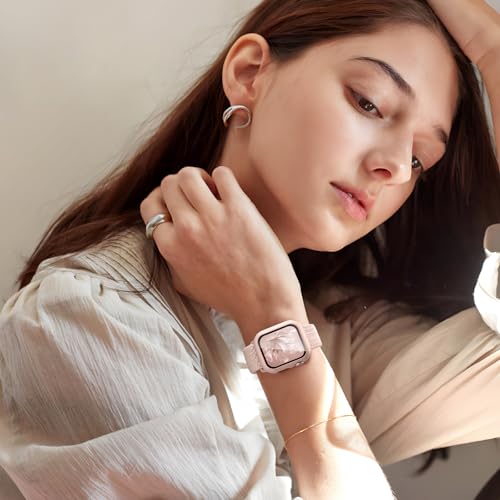 Braided Stretchy Band Compatible for Apple Watch Band and Case 40mm 41mm 42mm 44mm 45mm 46mm, Nylon Elastic Solo Loop and Protective Cover with Screen Protector for iWatch Series 11 10 9 8 7 SE 6 5 4 by Butifacion - Used condition - Image 6