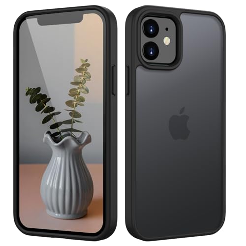 HGH Matt Hülle für iPhone 12 Mini 5,4 Zoll, [Militärschutz] Schutzhülle Samtige Touch Matt Anti-Kratzen, Durchscheinende...