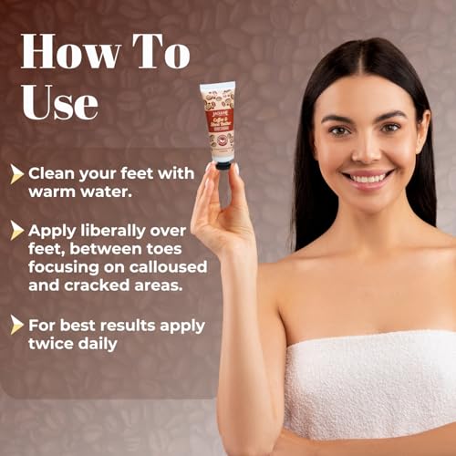 Image of JAQULINE USA Coffee & Shea Butter Foot Cream | Intensive Moisturization, Heals Cracked Heels, Softens & Hydrates Feet - 30g