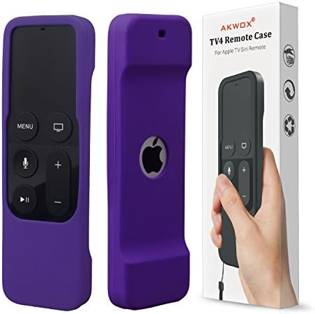 AKWOX Protective Case for Apple TV 4K / 4th 5th Gen Remote - Light Weight [Anti Slip] Shock Proof Silicone Cover with Lanyard (Navy) -not for Series 6th Gen 2021