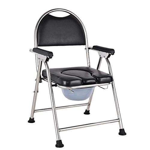 Z-SEAT Silla de Inodoro de Acero Inoxidable para Mujer Embarazada, Silla de Inodoro móvil, Adecuada para el baño del Dormitorio, hogar de Ancianos, Hospital, Farmacia