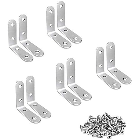 TAIANJI 10 Pcs Stainless Steel Corner Brackets Cover