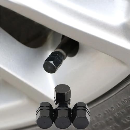 4 piezas de tapones para válvula de aire de llanta de aluminio compatibles con motocicletas, automóviles y bicicletas, estilo redondo (rojo) miniatura 4
