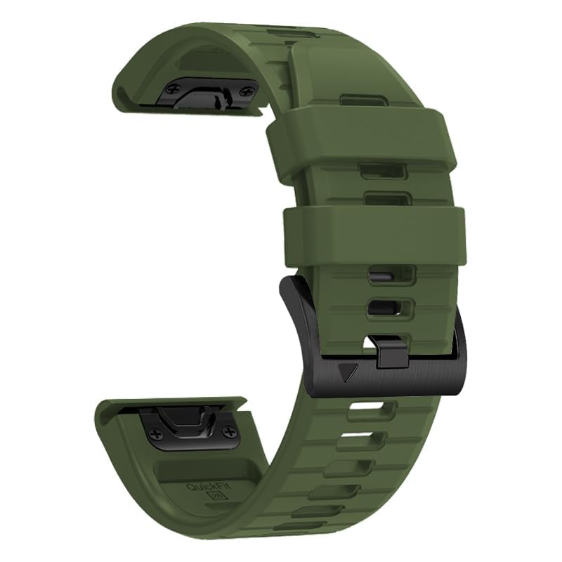 YUXUAN Compatible with 26MM Fenix 8 51mm Fenix7X/6X/5X,Pro 5X Plus Quickfit Watch Band, Soft Silicone Strap for GARMIN Enduro 2/Descent MK2i /Tactix 7Pro (Armygreen)