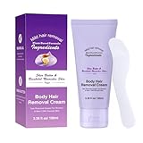 Body Hair Removal Cream with Spatula - Painless & Gentle Depilatory Cream with Removes Hair from Legs, Arms, Underarms, Stomach, and Bikini Line