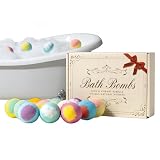Set di palline da bagno – 17,3 x 12,8 x 4,5 cm, sfere effervescenti dai colori cangianti, bombe aromatiche rilassanti, naturali fatte a mano | Cesto profumato 12 pezzi per annunci