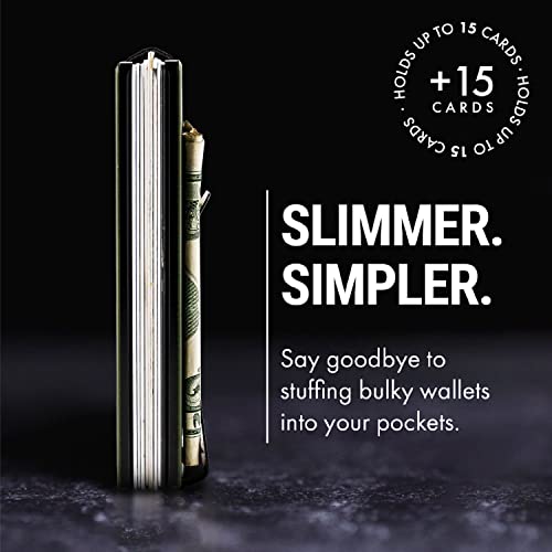 Mountain Voyage Co Minimalist Wallet for Men & Women - Slim RFID Wallet, Scratch Resistant, Credit Card Holder & Money Clip, Easily Removable Money & Cards, (Army Green) - Thumbnail 2
