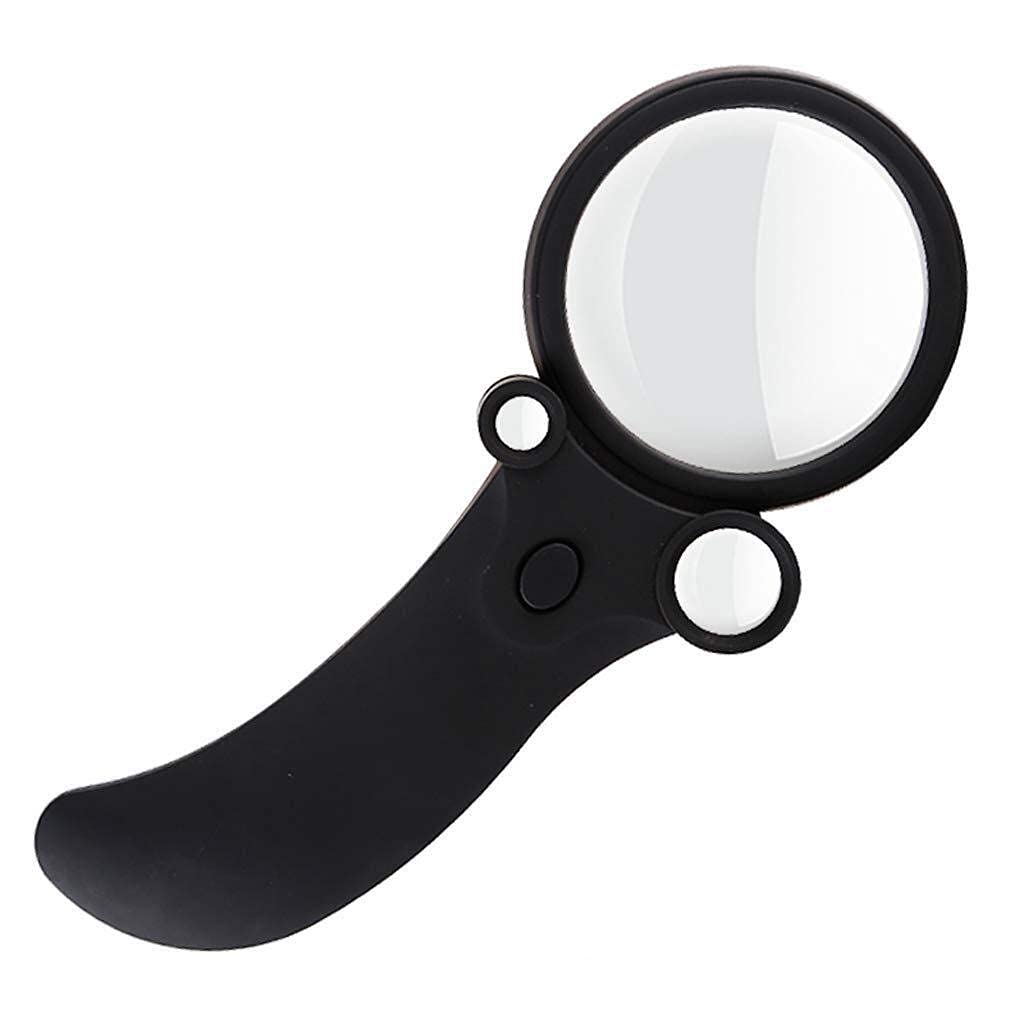 Lupas educativas para Pasatiempos, Lupa de Mano con luz LED Blanca/Violeta, niños Mayores observan el Uso de identificación de Joyas con Monedas Extendedrror