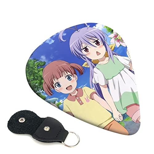 6枚セット ギターピック のんのんびより スタイリッシュ 3種厚さ0.46/0.71/0.96mm 6弦アコースティックギター、エレクトリックギター、ベース、バンジョー、マンドリン 6つのギターピックに適しています おにぎり型紛失防止 ギターアクセサリ A