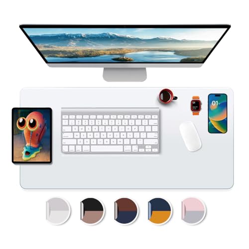 Sous-main de bureau en PVC transparent 43x61 cm avec tapis de souris inclus