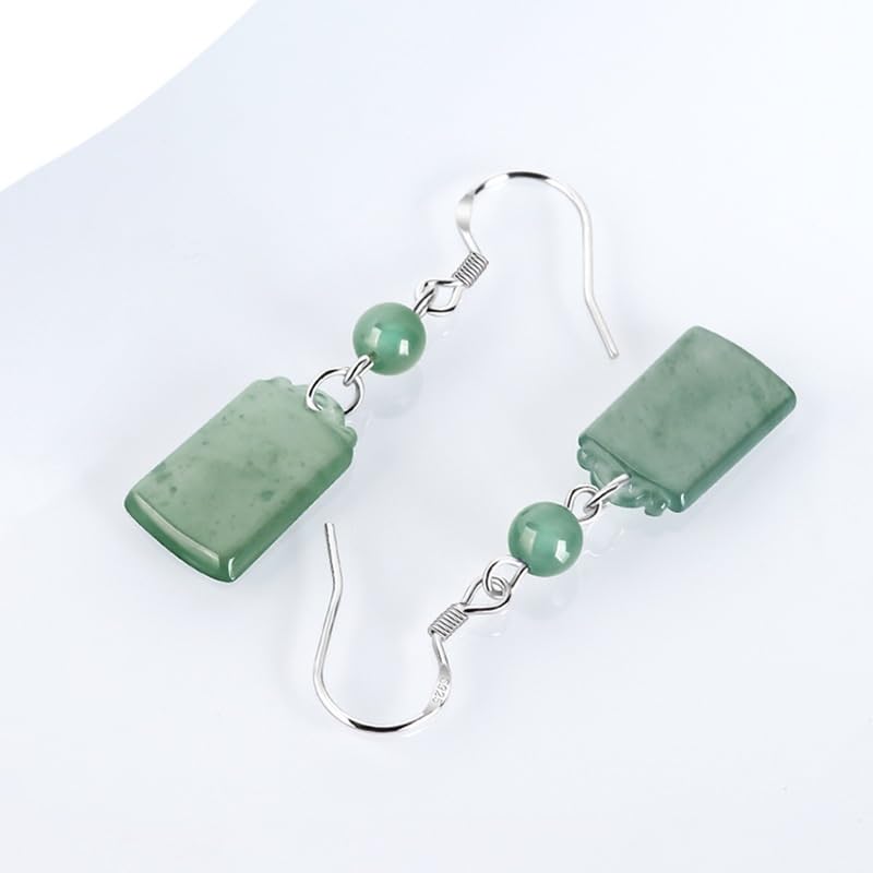 Boucles d'oreilles pierre bleue verte en jade pour vos soirées d'été