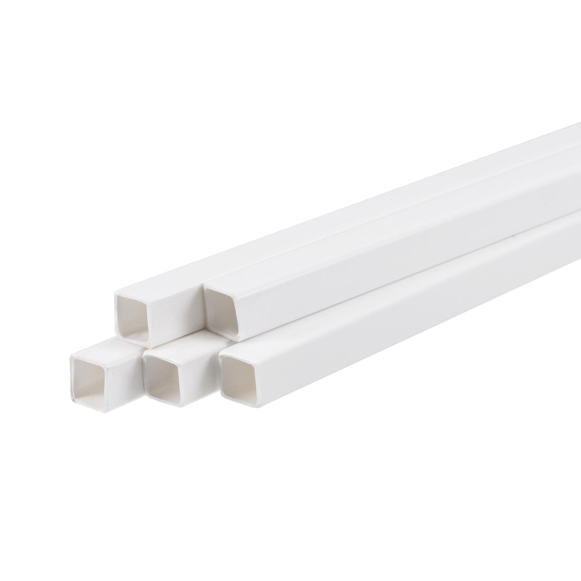 sourcing map Kunststoff-Modellrohr, ABS, Vierkantrohre, 10 mm x 10 mm x 250 mm, weiß, einfache Verarbeitung für Architekturmodellbau, Heimwerken, 5 Stück