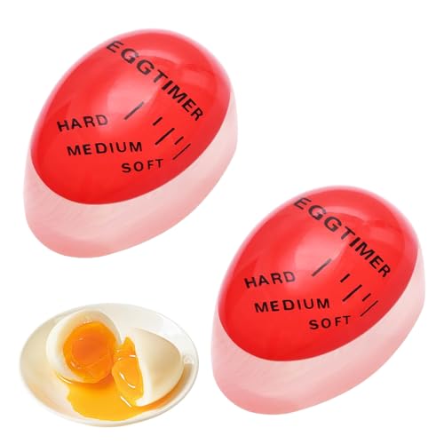 2 Stück Egg Timer,Eieruhr Zum Mitkochen,Egg Timer Zum Mitkochen,Kochei,Wählen Sie Die Reife Der Eier Nach Temperatur und Zeitänderungen Gekochte,5.6x3.9x3cm