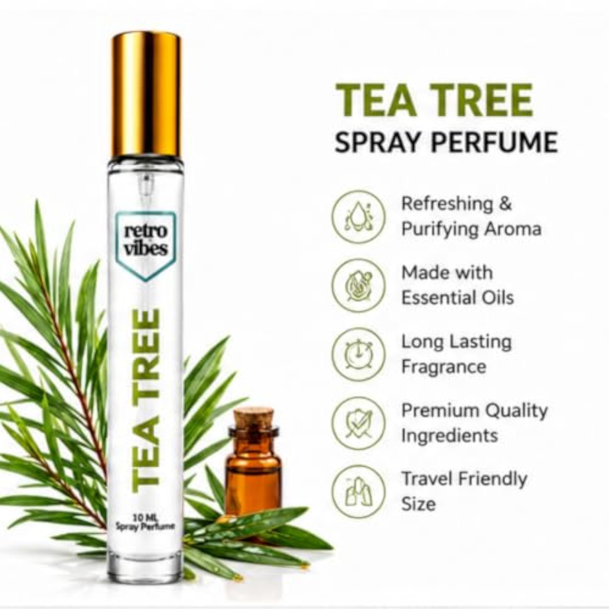 Retro Vibes Tea Tree Spray Perfume for Men & Women