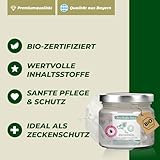 Zeckenöl Bio 250ml Premium & regional - aus Kokosbutter – Natürlicher Zeckenschutz Hund und Katze – Effektives pflanzliches Zeckenmittel & Flohmittel - Aura vom Land