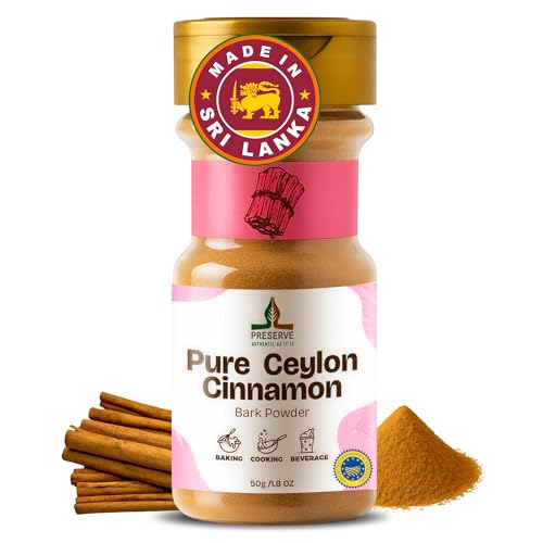 Ceylon cinnamon powder, GI Certified | Made in Sri lanka | Guaranteed Authenticity | Pure ground cinnamon Non GMO Premium Quality. True Ceylon Cinnamon.