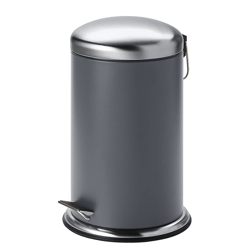 Poubelle à pédale pour cuisine et bureau petite corbeille grise avec couvercle hermétique