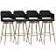 4 Pcs Black Gold