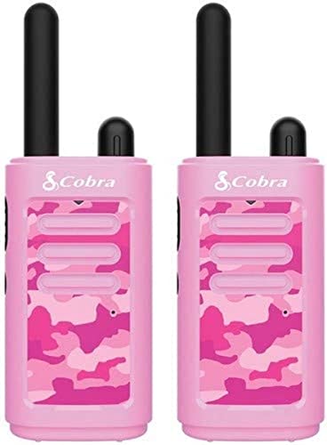 Cobra HE150 P - Kid Friendly Walkie Talkies - 16-Mile Range 2 Channels Two-Way Radio Set Pink (2-Pack)