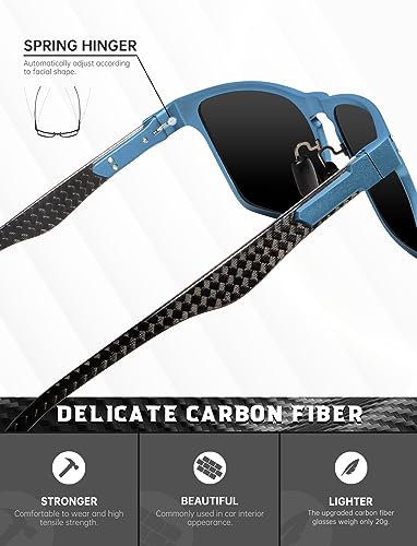 Image of ANYLUV Mens Sunglasses Polarized Upgraded Carbon Fiber Temple Sun Glasses Fashion Driving with UV Protection