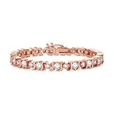 Diamond MoissaniteTennis Bracelet for Women, 6.5'' GRA Certificate 5.0 Carat S-Link Size Aternating