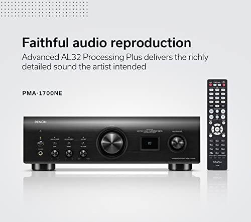 Denon Pma-1700Ne (2022 Model) Integrated Amplifier (140W X 2), Built-In Usb-Dac & Phono Equalizer, Analog Mode, Ultra-High Current Power Circuit, Advanced Al32 Processing Plus, Hi-Res Audio, Silver #TOP3
