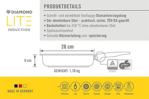 Woll Diamond Lite Viereckpfanne 28×28 cm – Induktionsgeeignet