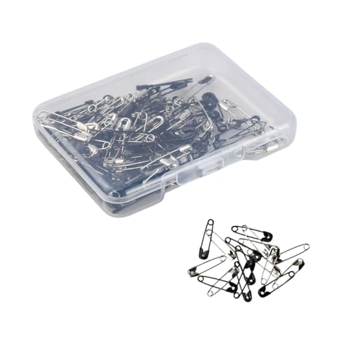 Épingles à Nourrice et Épingle à Nourrice - Lot de 120 en Noir et Argent avec Boîte de Rangement