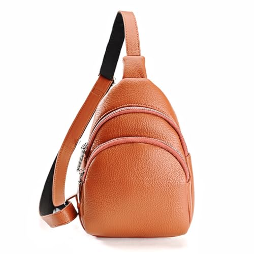 DYJ Sling Bag for Women,Lightweight Shoulder Chest Multi-Pocket Pack Bag, Leather Travel Purse and Gifts
