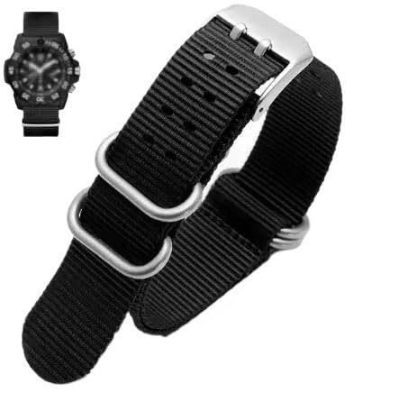 Bracelet sport étanche en nylon noir pour montre Luminox 22mm