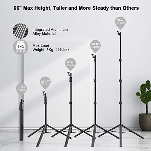 WONEW 12" Selfie Ring Light with Tripod Stand 66", Flexible Phone Holder, Bluetooth Remote Control and Carry Bag for Live Stream/Makeup/YouTube Video/Photography, Compatible with iOS/Android - Thumbnail 5