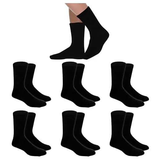 POPYS® Calcetines invierno de Algodón con interior de Felpa | Calcetines invierno Mujer y Hombre | Calcetines térmicos Unisex (FR/ES, Números, 40, 46, Regular, Regular, 6, Negro)