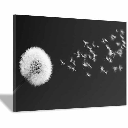 Décoration murale pissenlit en toile premium encadrée grand format